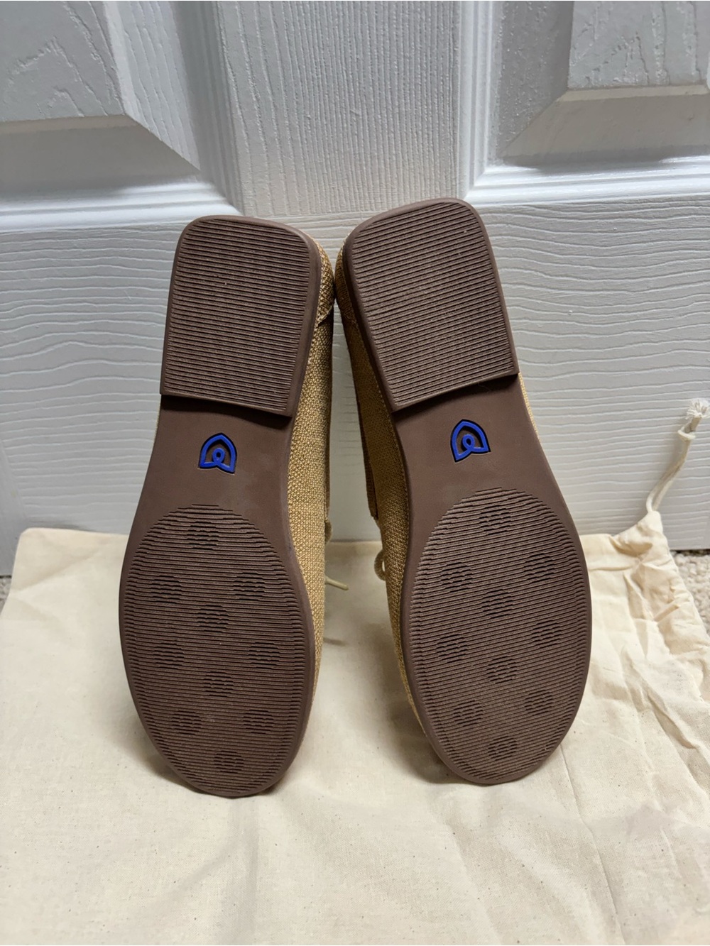 Rothy's Tan/Camel Canvas Boat Shoes with Cream Laces - Picture 3 of 3